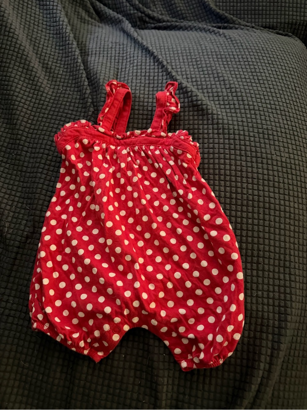 Red Polka Dot Baby Romper - Cute Sleeveless Bottoms